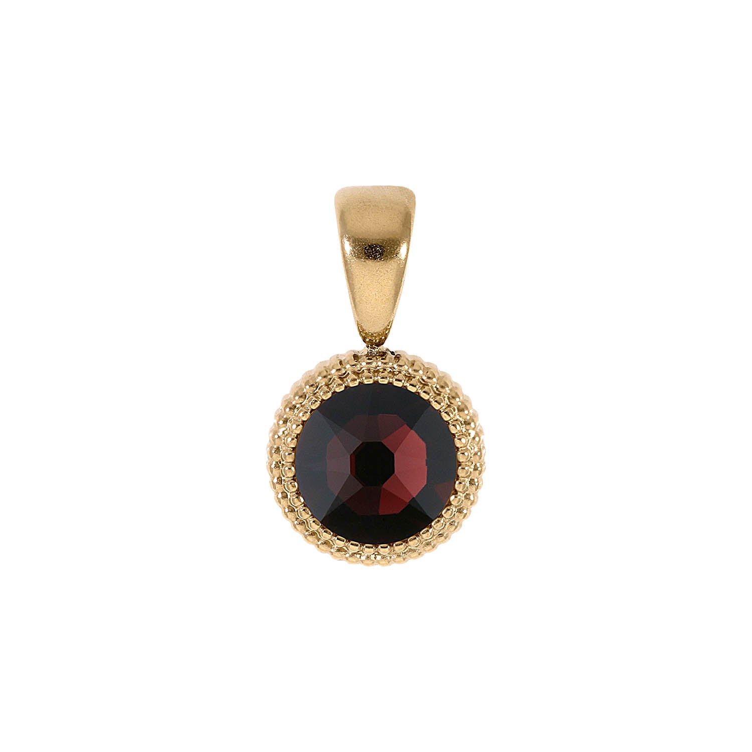Fabero Flat Pendant 0.4" - Gold Burgundy