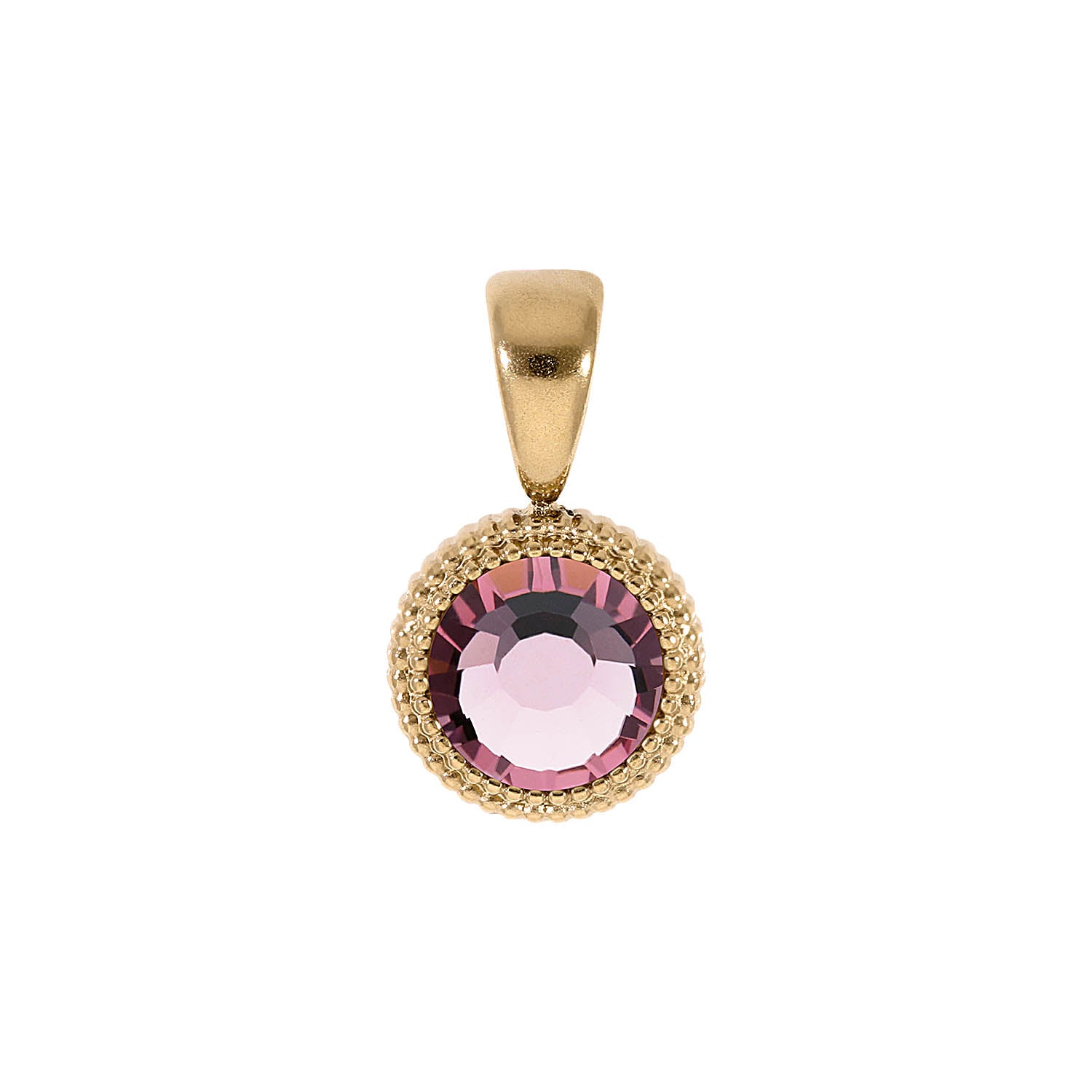 Fabero Flat Pendant 0.4" - Gold light amethyst