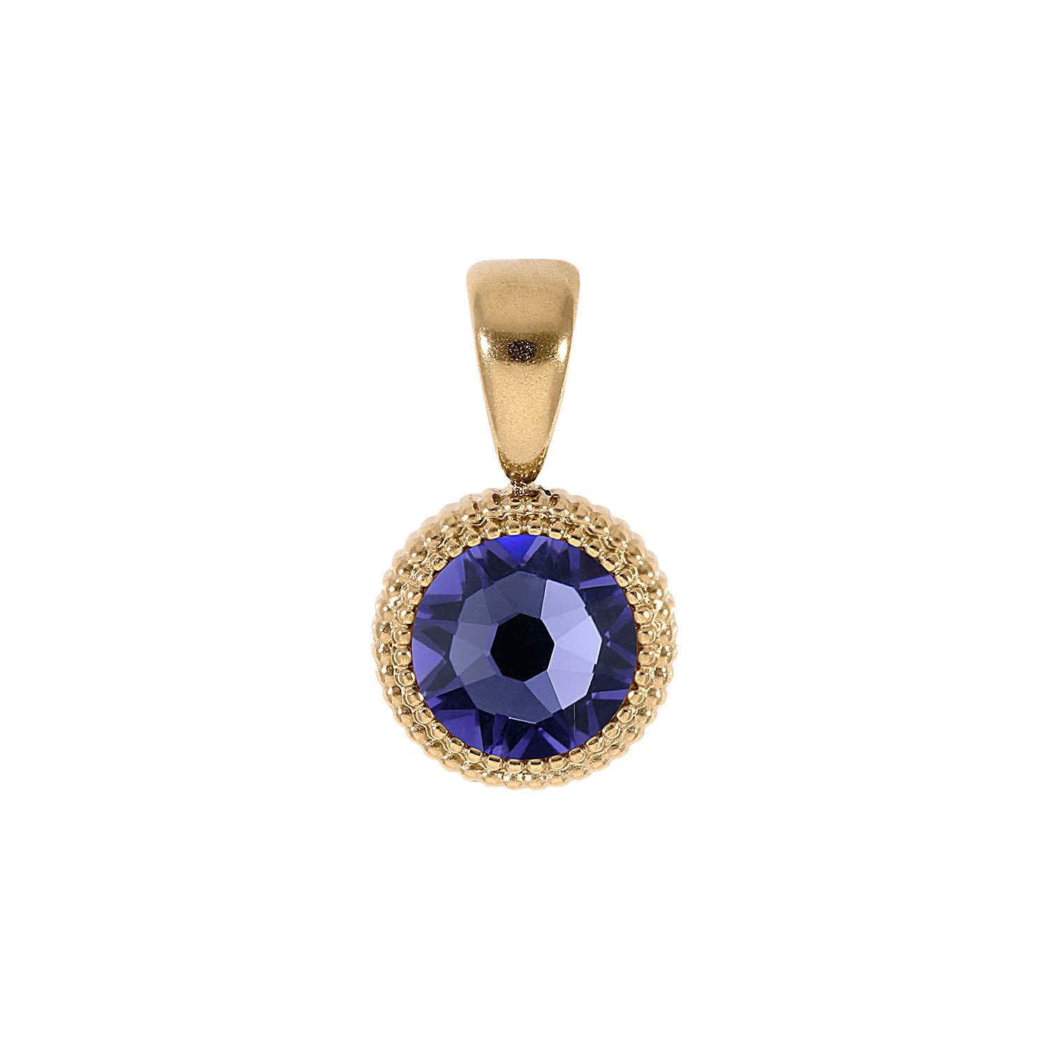 Fabero Flat Pendant 0.4" - Gold tanzanite