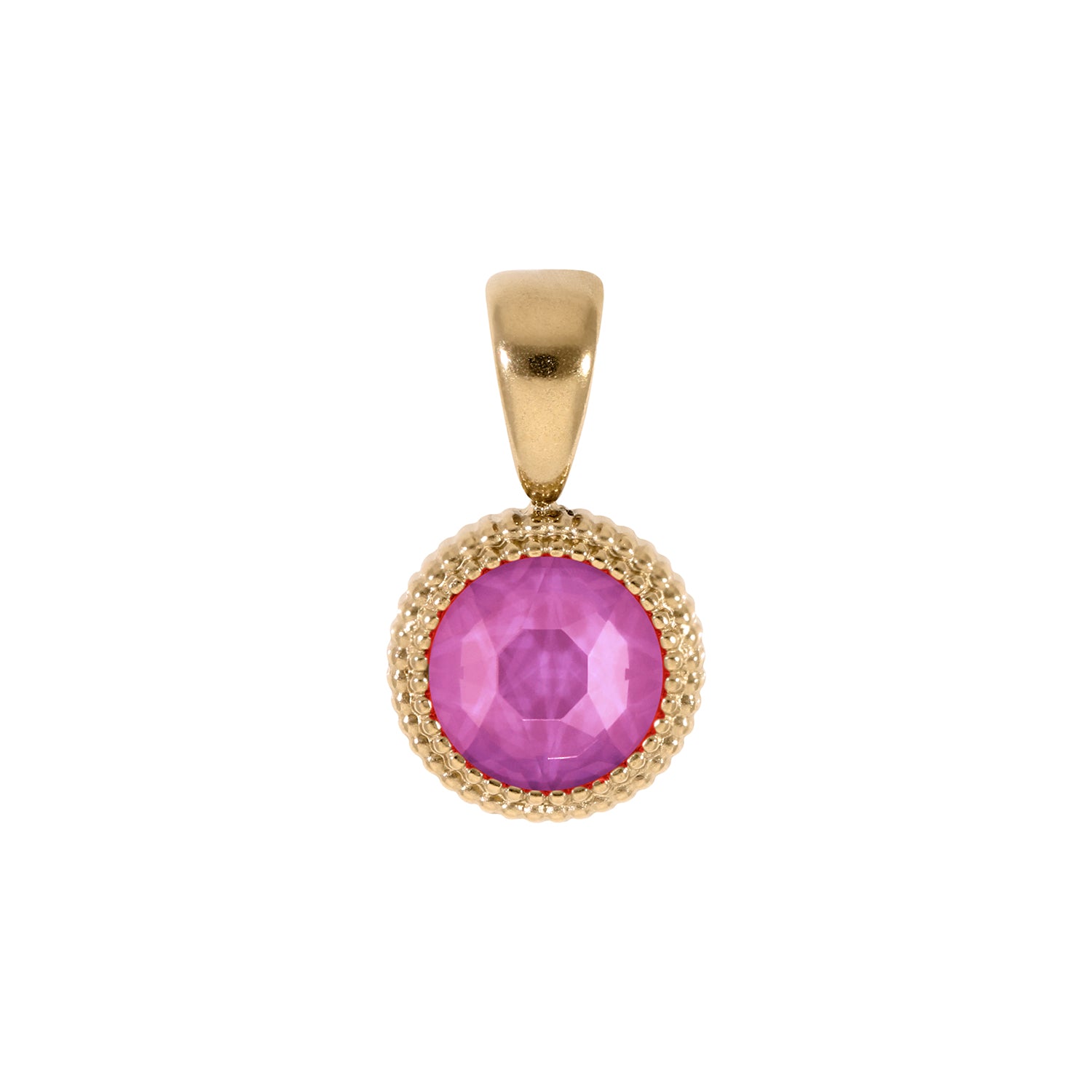 Fabero Flat Pendant 0.4" - Gold Crystal Orchid Ignite
