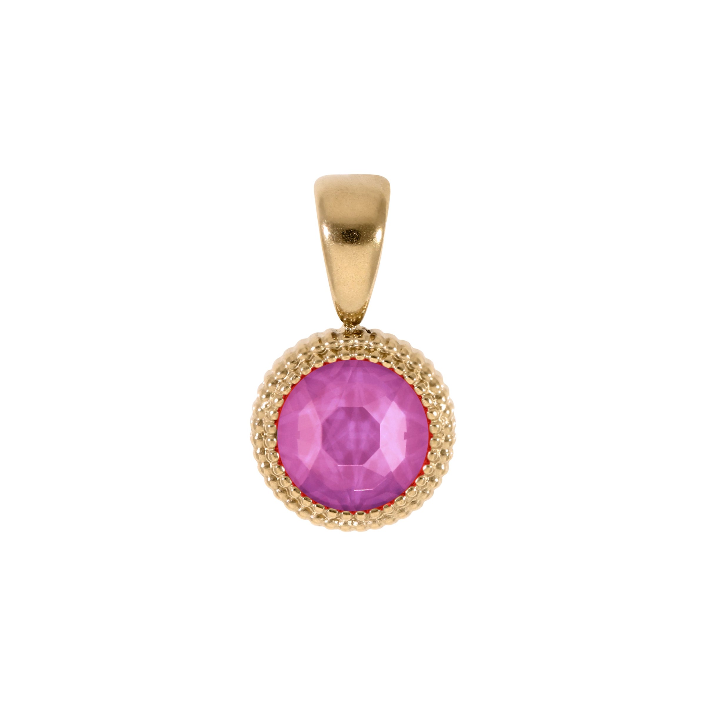 Fabero Flat Pendant 0.4" - Gold Crystal Orchid Ignite