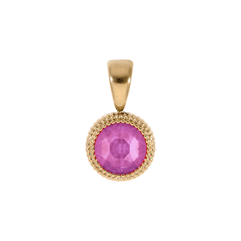 Fabero Flat Pendant 0.4" - Gold Crystal Orchid Ignite