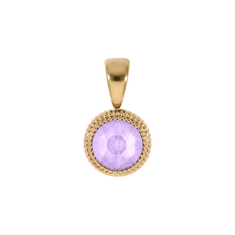 Fabero Flat Pendant 0.4" - Gold Crystal Purplec