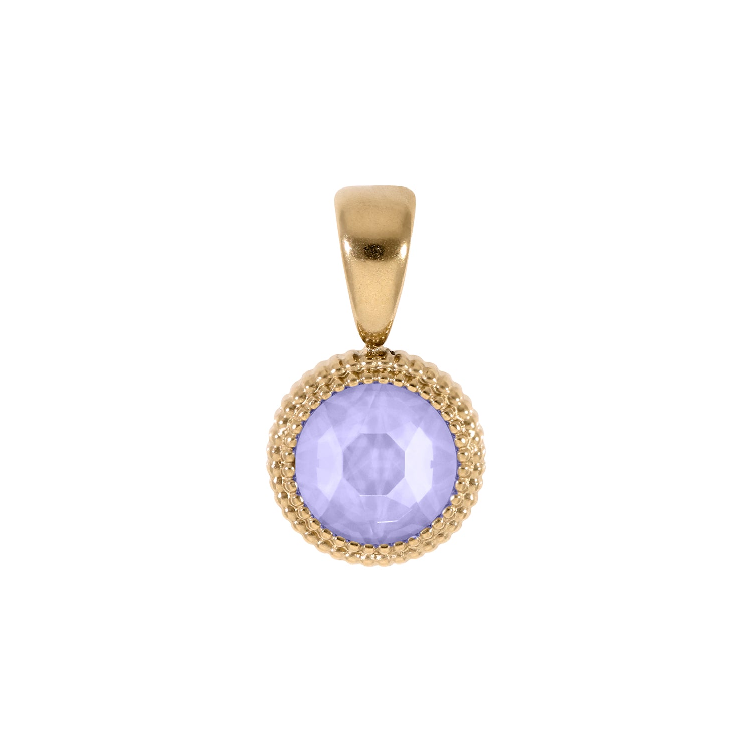 Fabero Flat Pendant 0.4" - Gold Crystal Purple Ignite