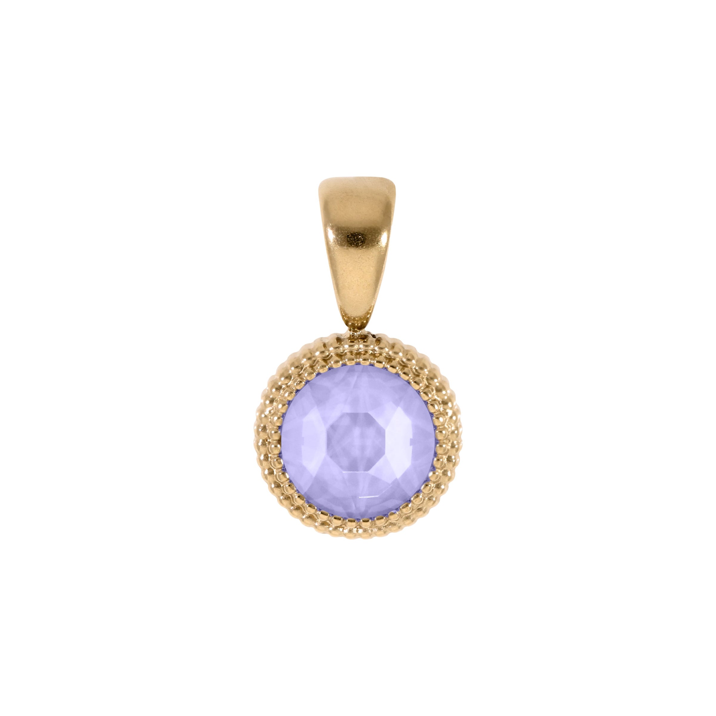 Fabero Flat Pendant 0.4" - Gold Crystal Purple Ignite