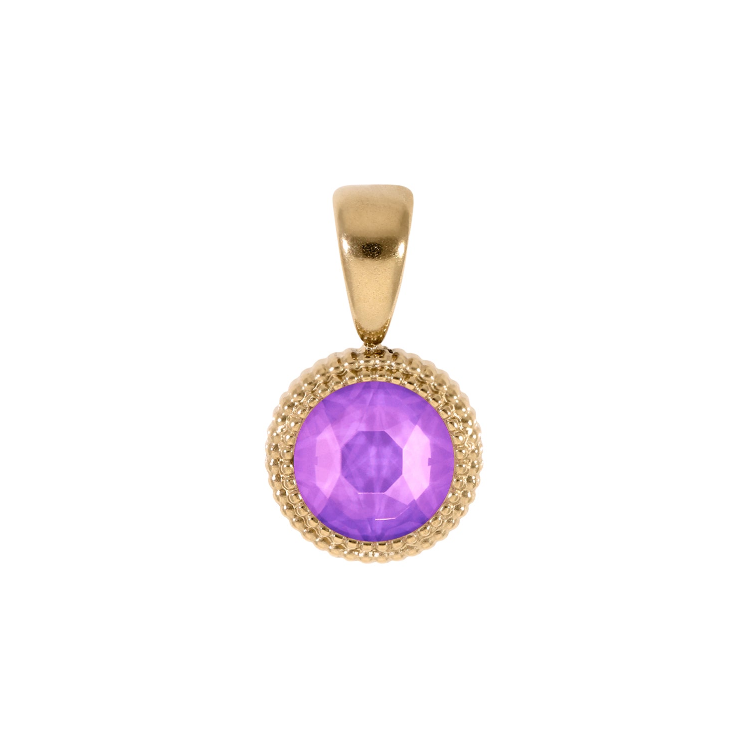 Fabero Flat Pendant 0.4" - Gold Crystal Electric Violet Ignite