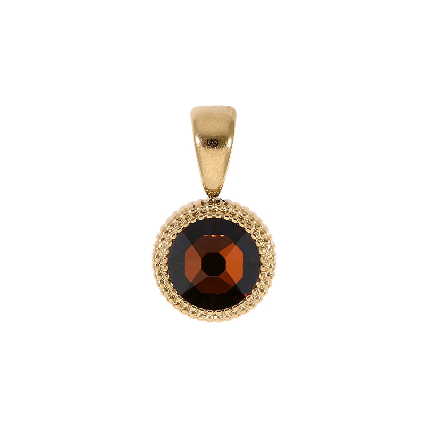 Fabero Flat Pendant 0.4" - Gold smoked amber