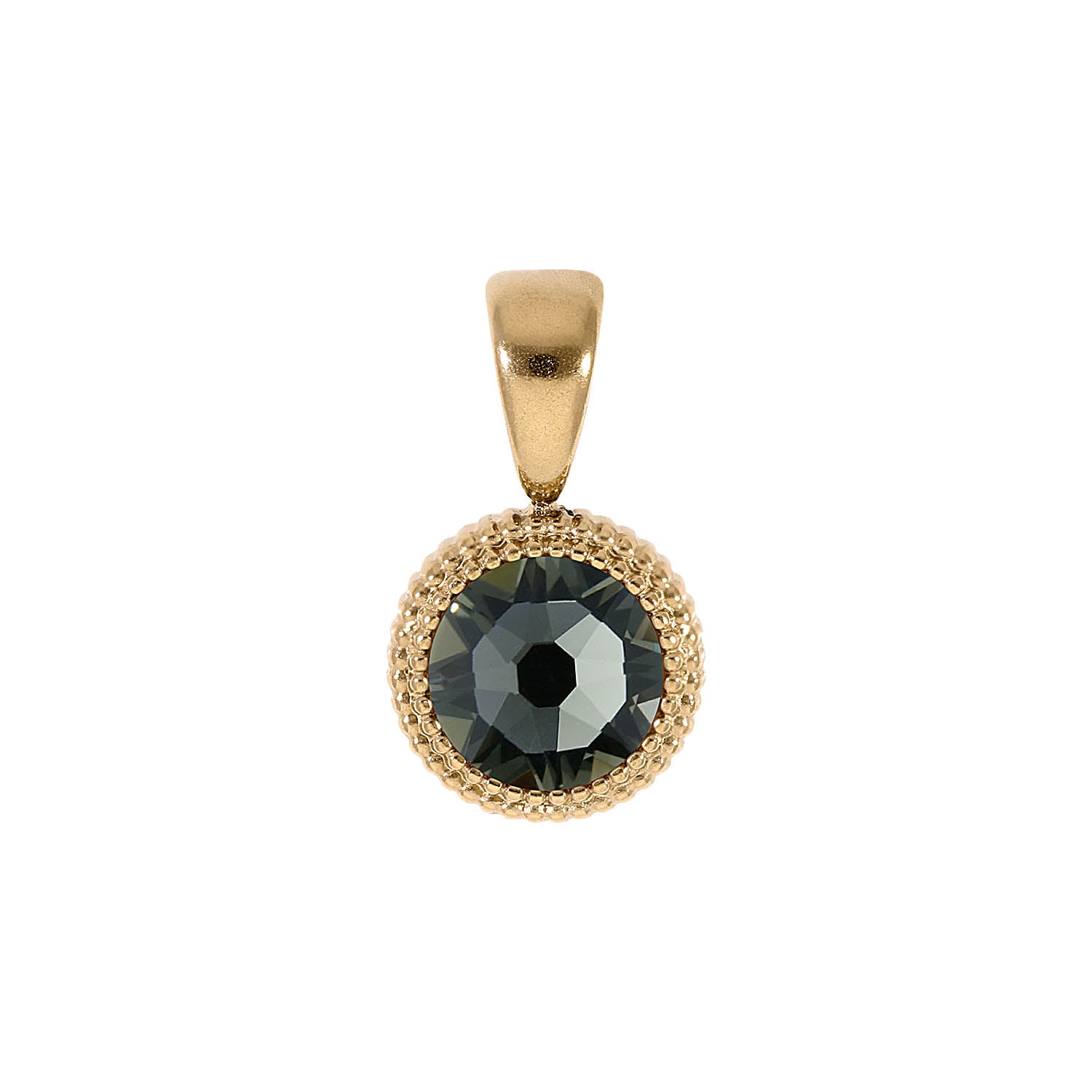Fabero Flat Pendant 0.4" - Gold black diamond