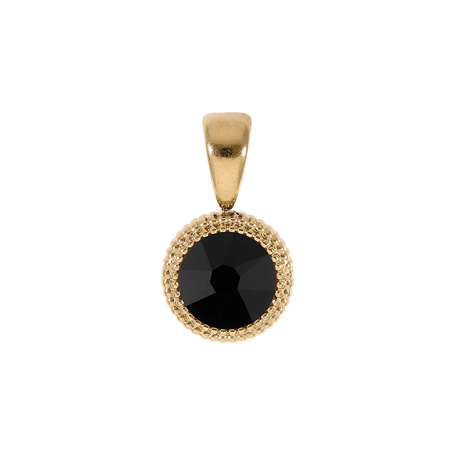Fabero Flat Pendant 0.4" - Gold jet