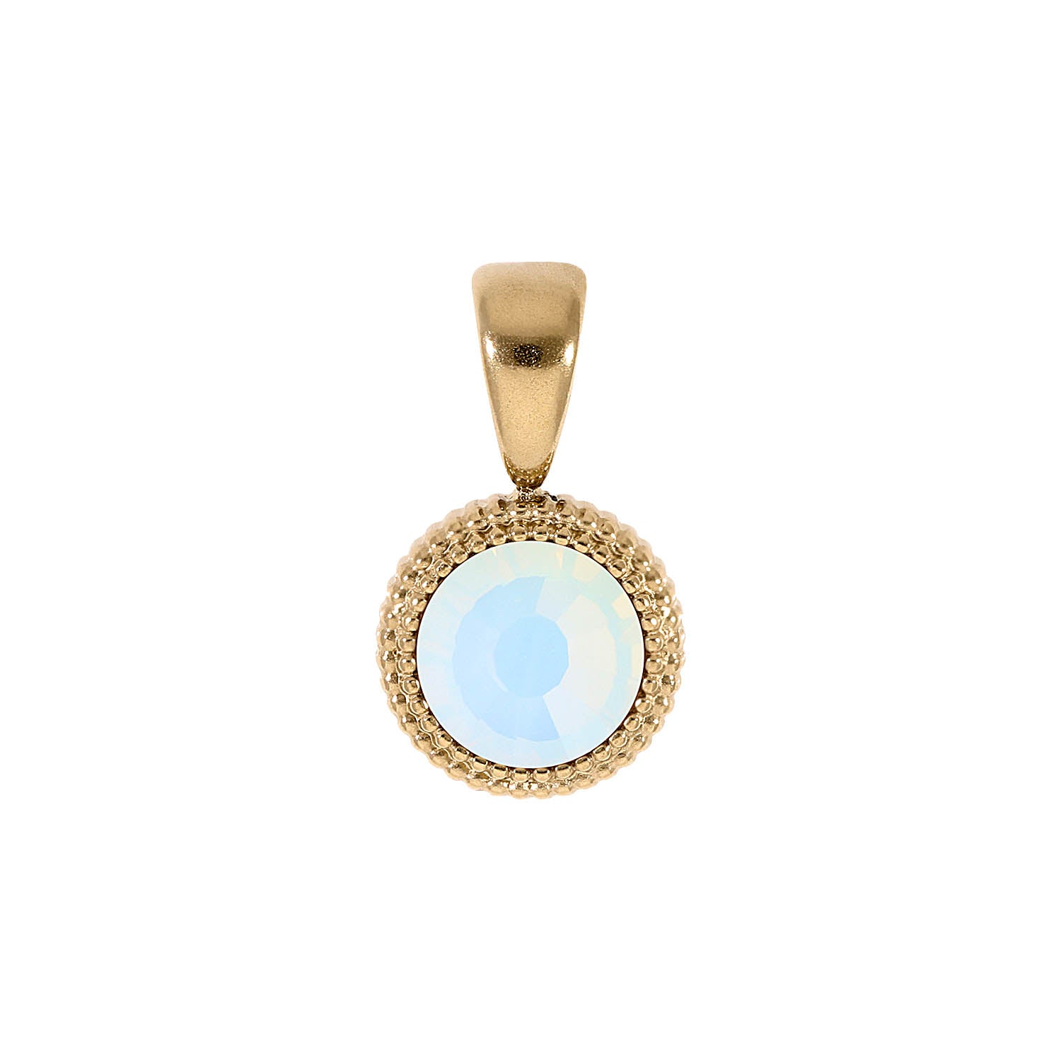 Fabero Flat Pendant 0.4" - Gold white opal