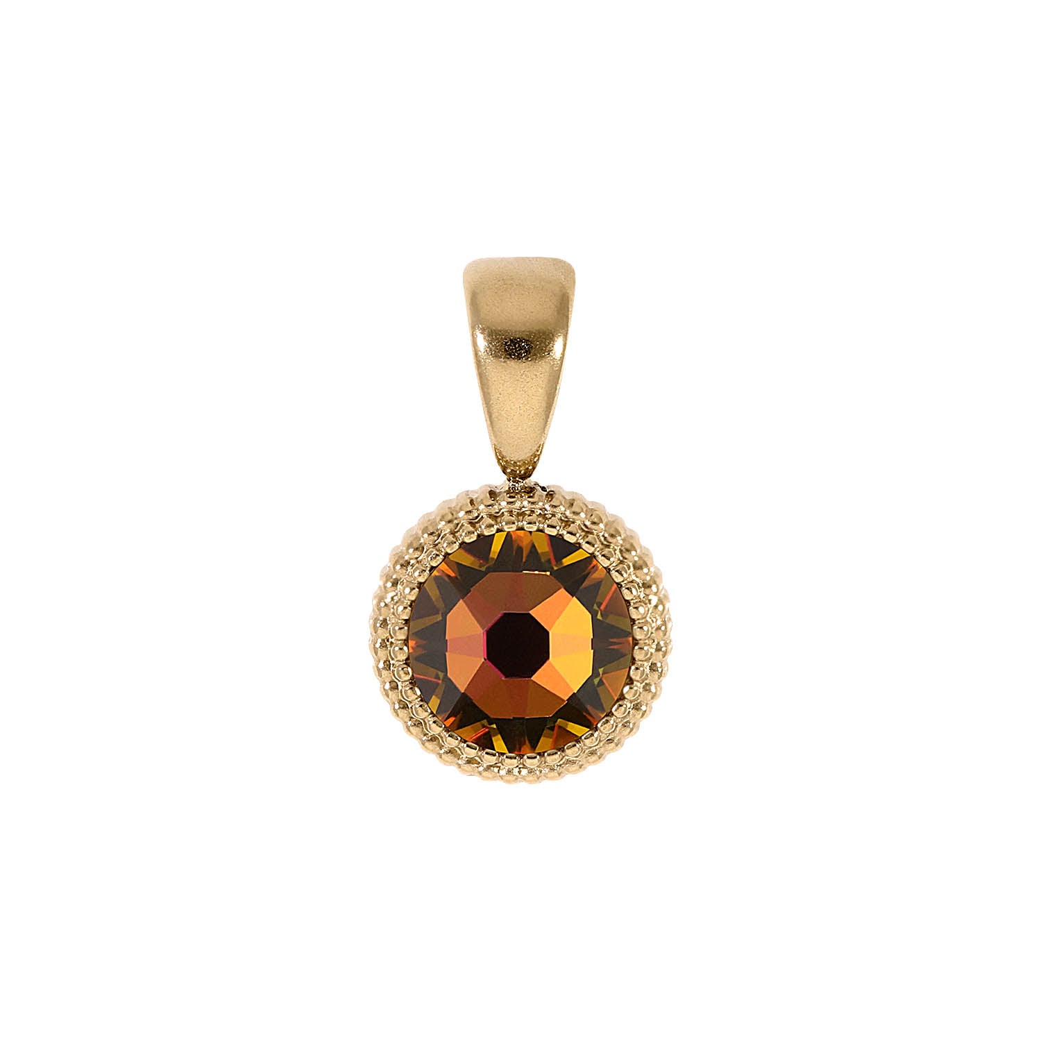 Fabero Flat Pendant 0.4" - Gold Crystal Vitrail Medium