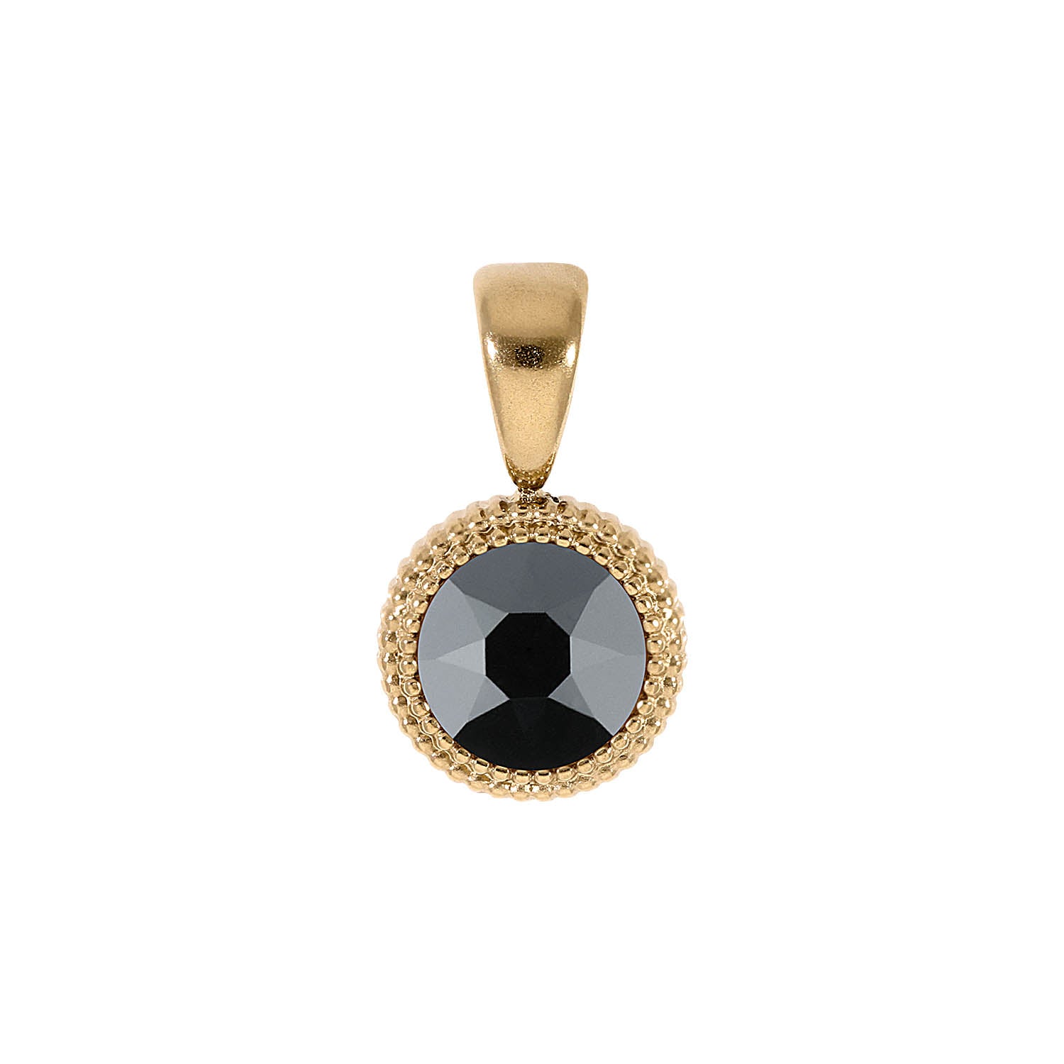 Fabero Flat Pendant 0.4" - Gold jet hematite