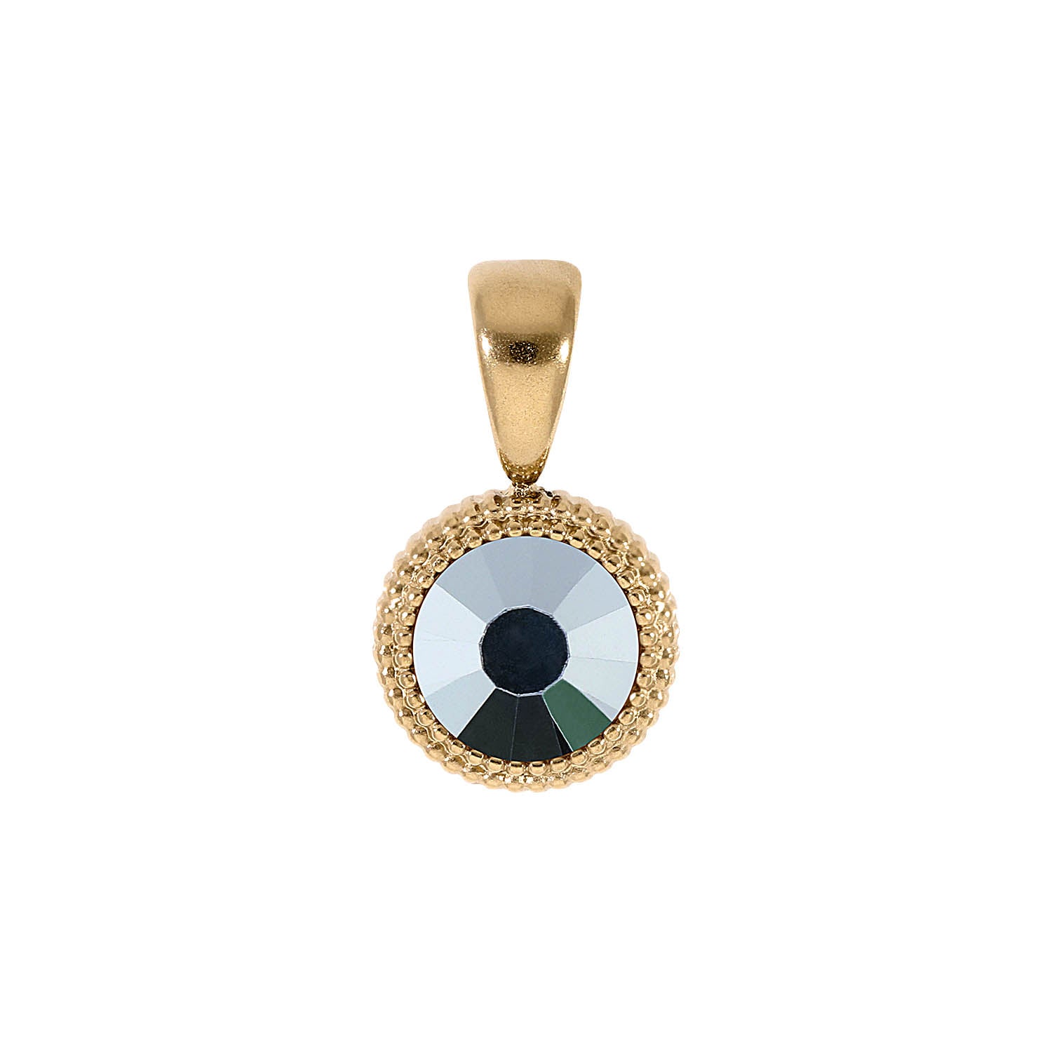 Fabero Flat Pendant 0.4" - Gold crystal labrador