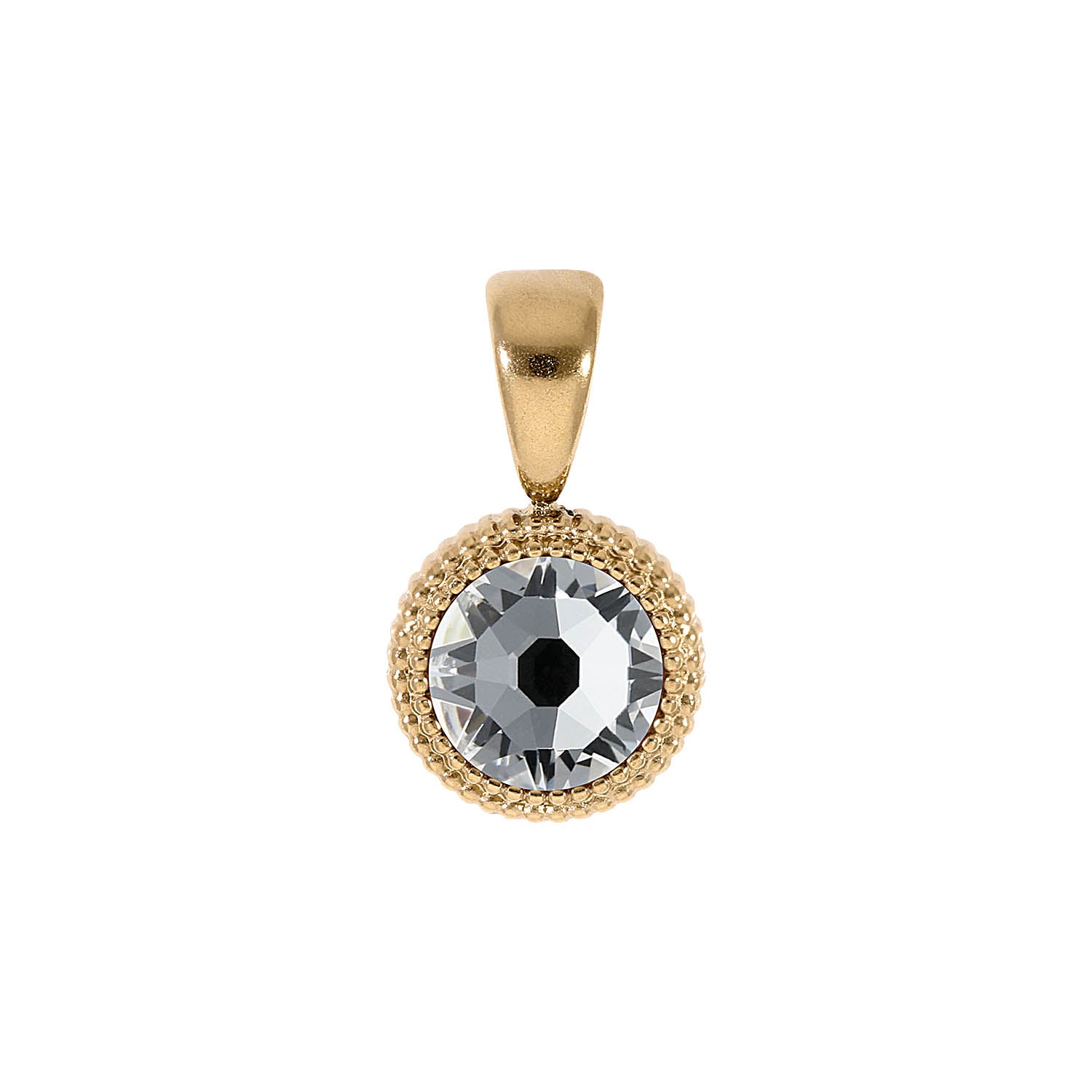 Fabero Flat Pendant 0.4" - Gold crystal