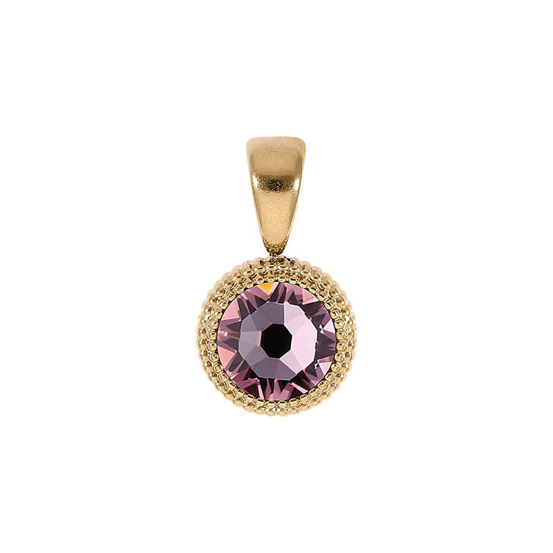 Fabero Flat Pendant 0.4" - Gold Light Rose