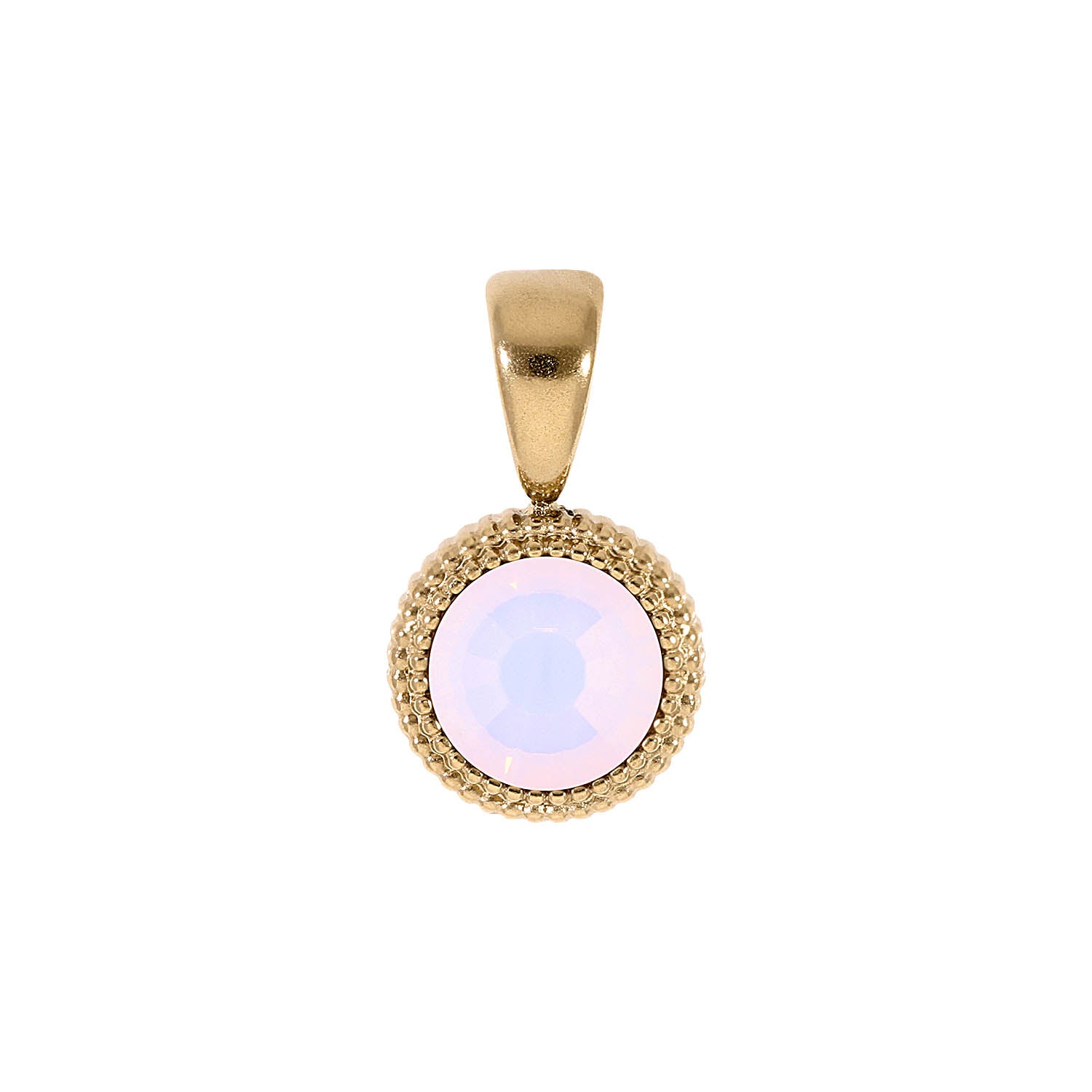 Fabero Flat Pendant 0.4" - Gold rose opal