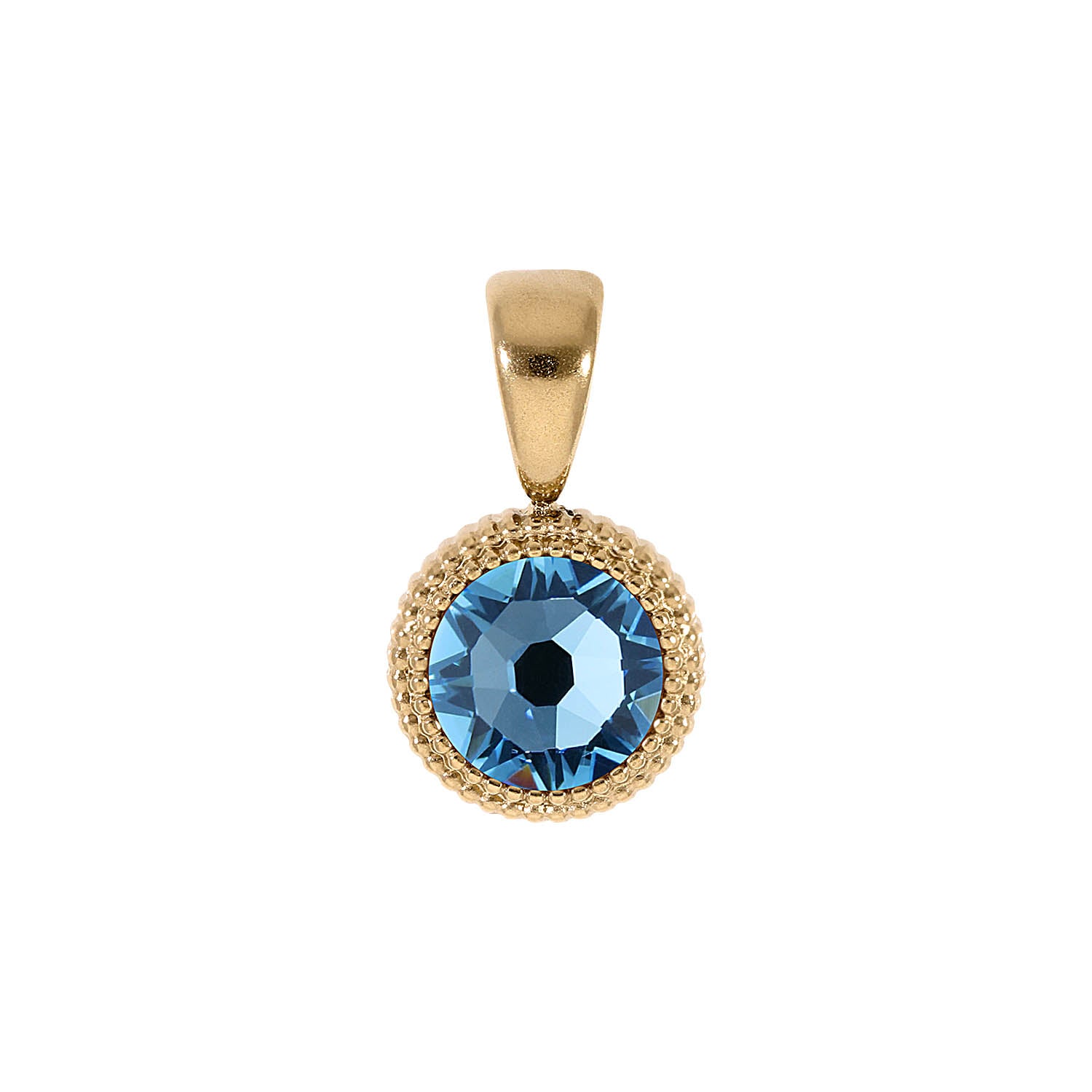 Fabero Flat Pendant 0.4" - Gold aquamarine