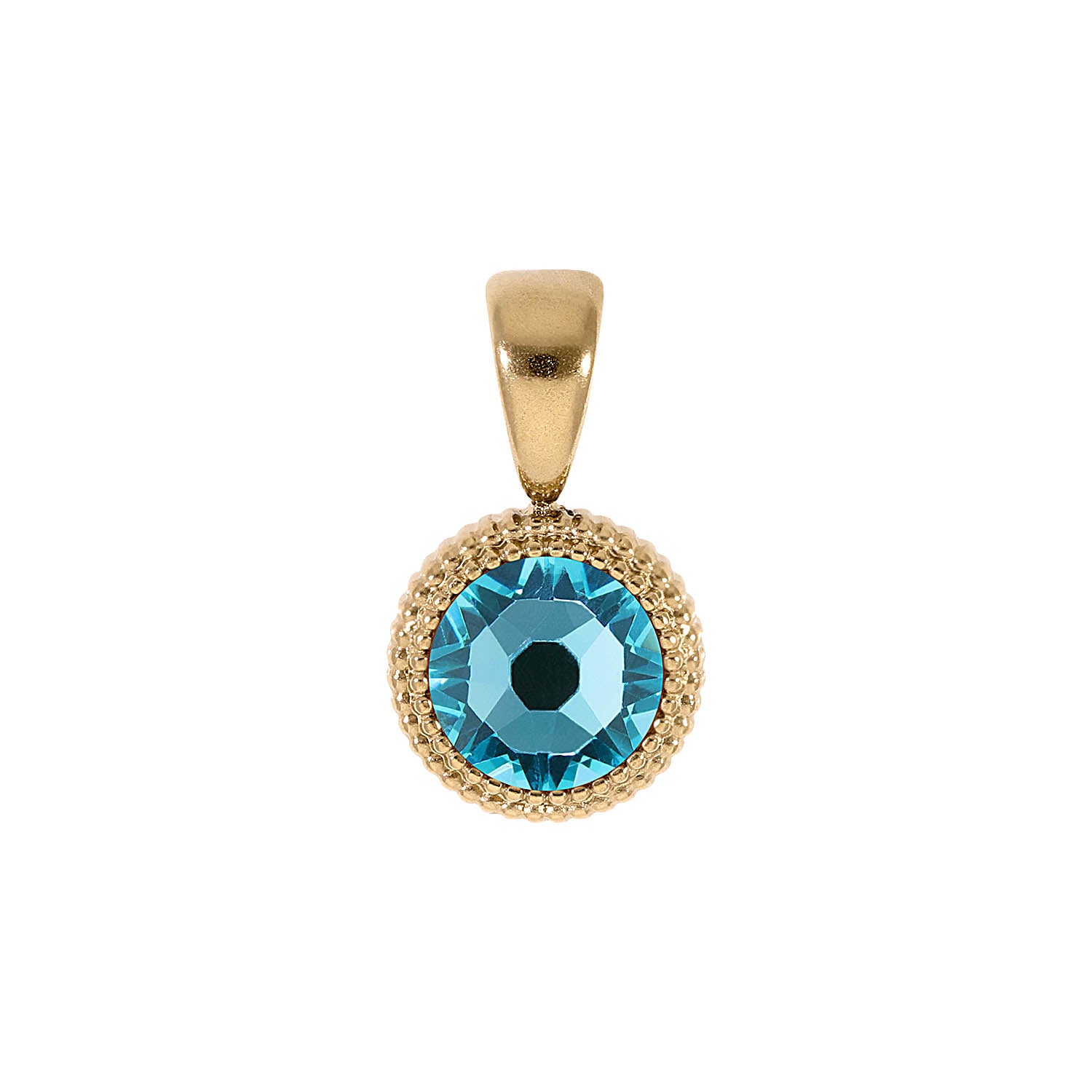 Fabero Flat Pendant 0.4" - Gold Light Turquoise