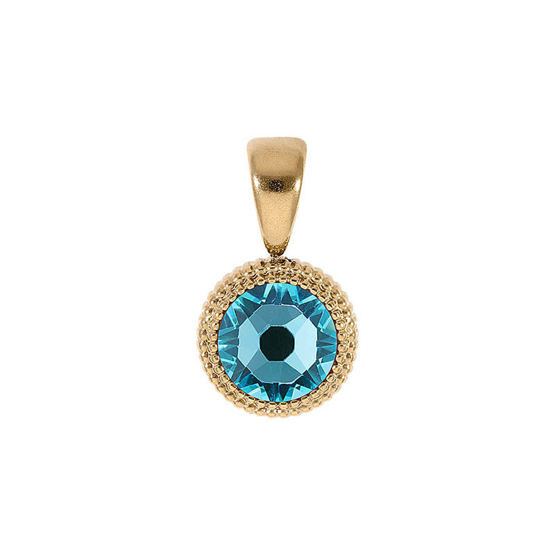 Fabero Flat Pendant 0.4" - Gold Light Turquoise
