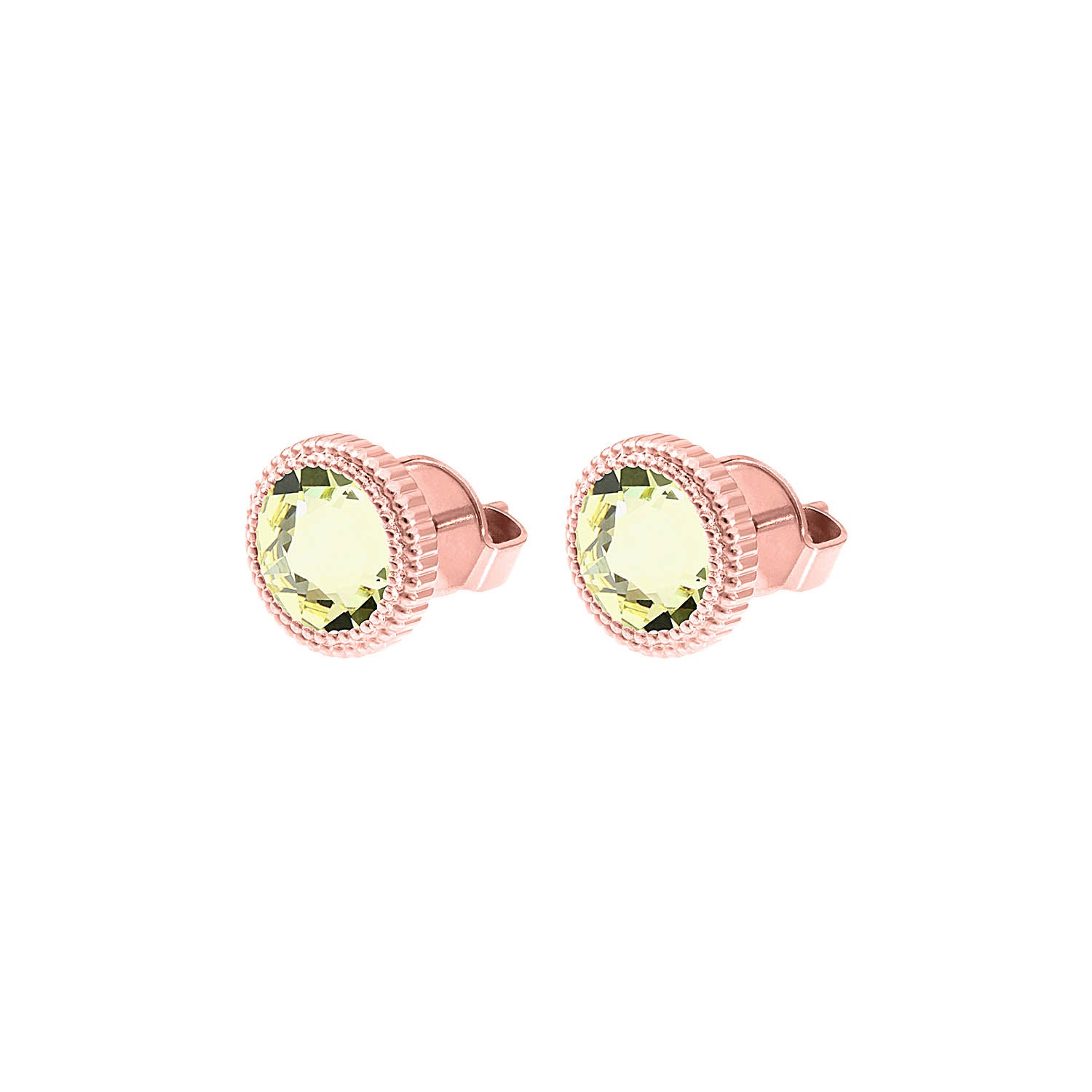 Fabero Flat Stud Earring 0.4" - Rose Gold Jonquil