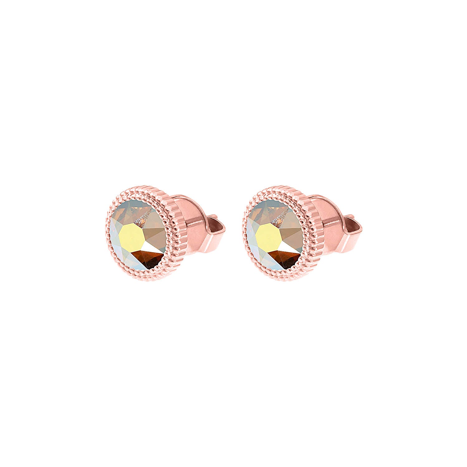 Fabero Flat Stud Earring 0.4" - Rose Gold metallic sunshine