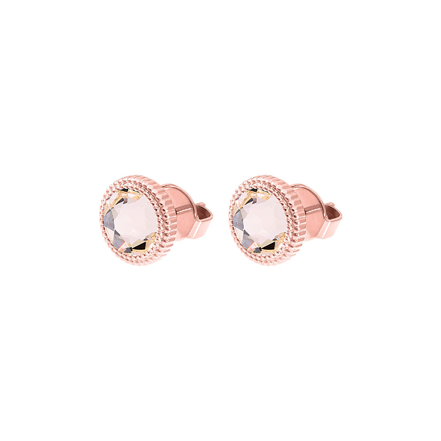 Fabero Flat Stud Earring 0.4" - Rose Gold silk