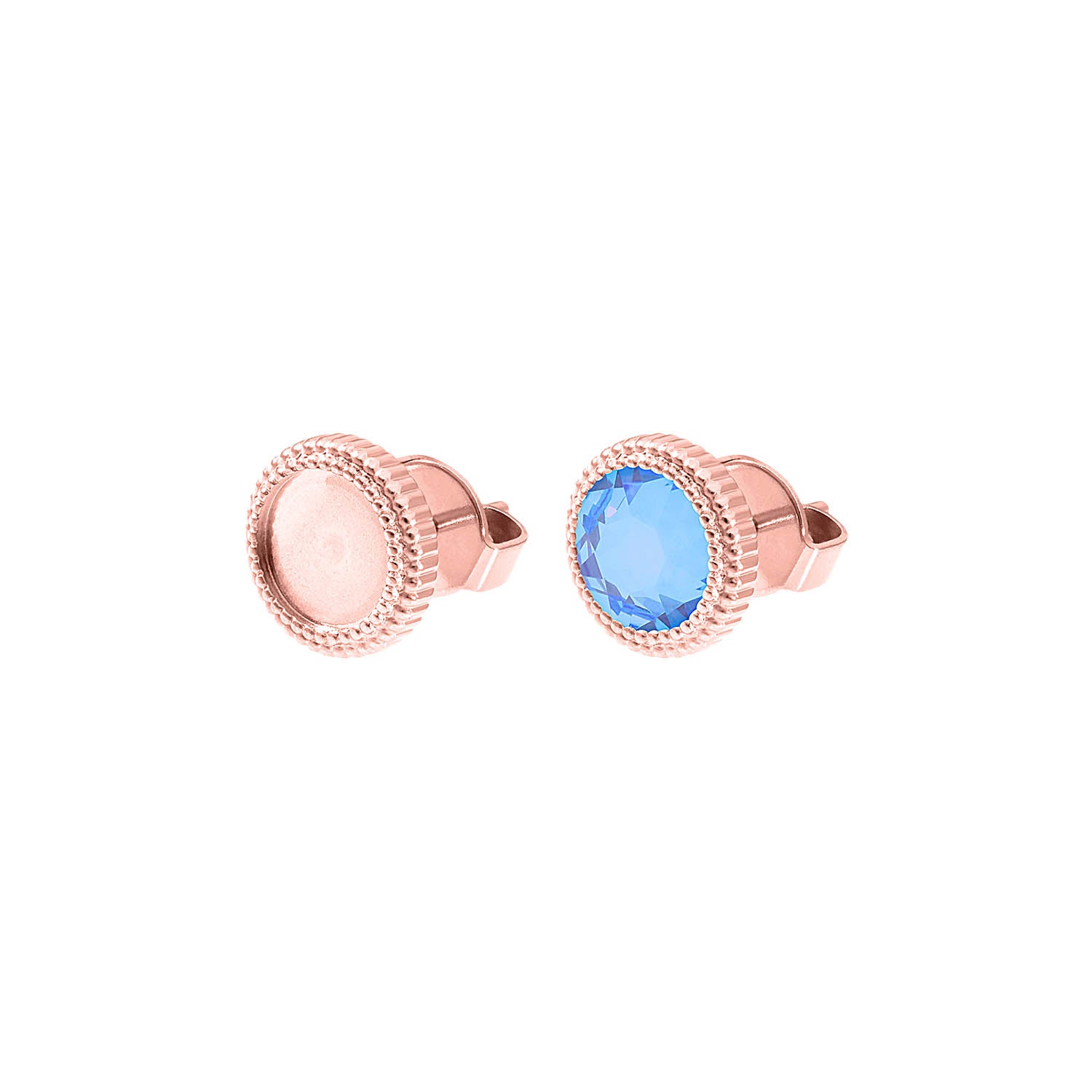 Fabero Flat Stud Earring 0.4" - Rose Gold padparadscha