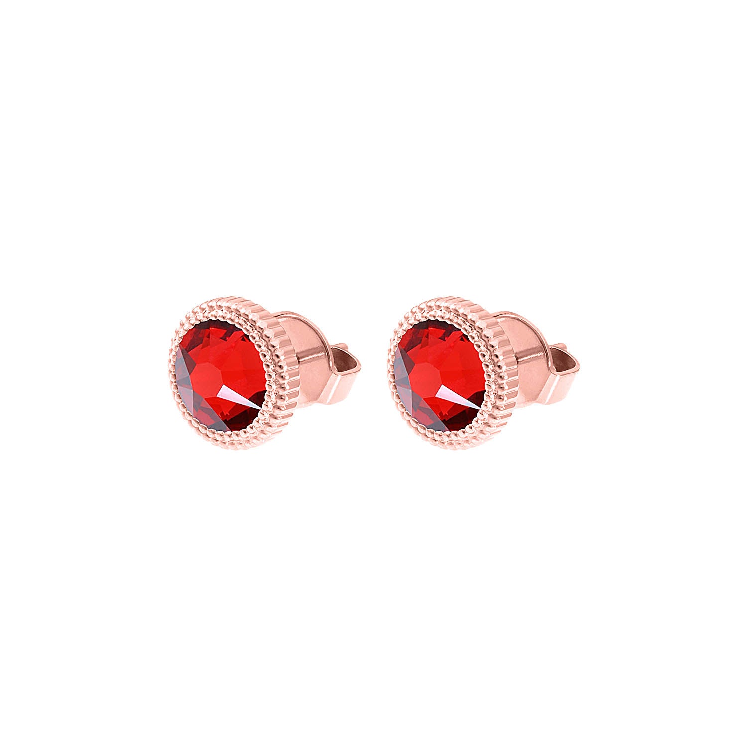 Fabero Flat Stud Earring 0.4" - Rose Gold scarlet