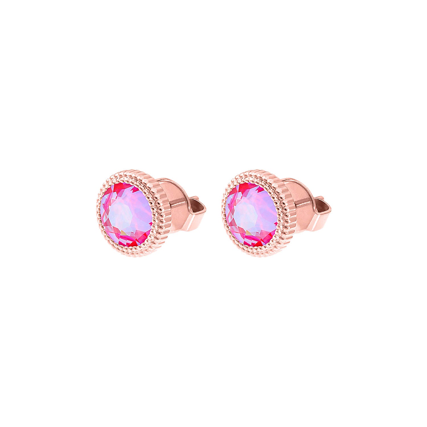 Fabero Flat Stud Earring 0.4" - Rose Gold lotus pink delite