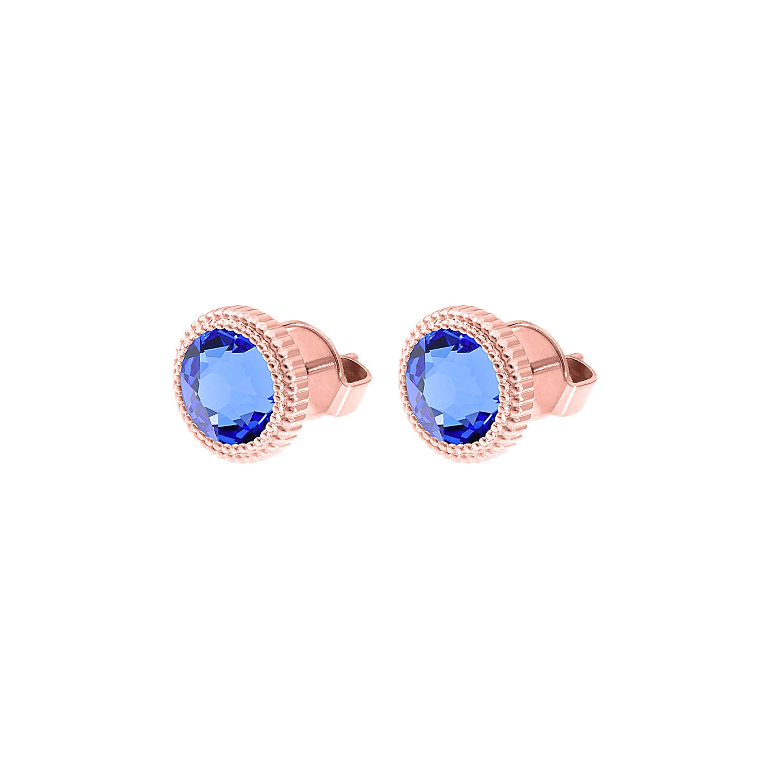 Fabero Flat Stud Earring 0.4" - Rose Gold sapphire
