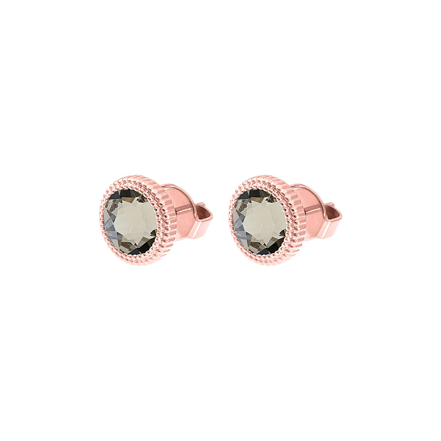 Fabero Flat Stud Earring 0.4" - Rose Gold Greige
