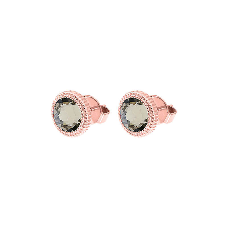 Fabero Flat Stud Earring 0.4" - Rose Gold Greige