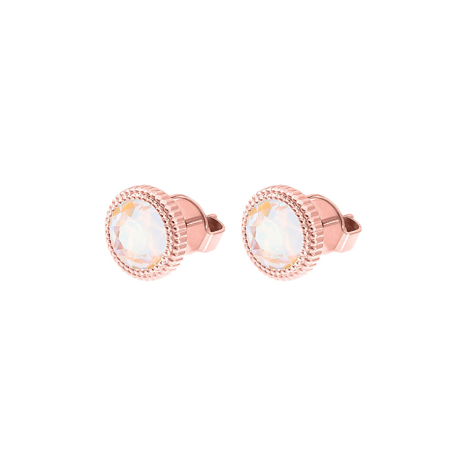 Fabero Flat Stud Earring 0.4" - Rose Gold ivory cream delite