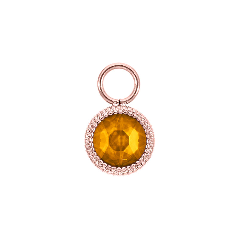 Fabero Flat Charm 0.4" - Rose Gold Topaz