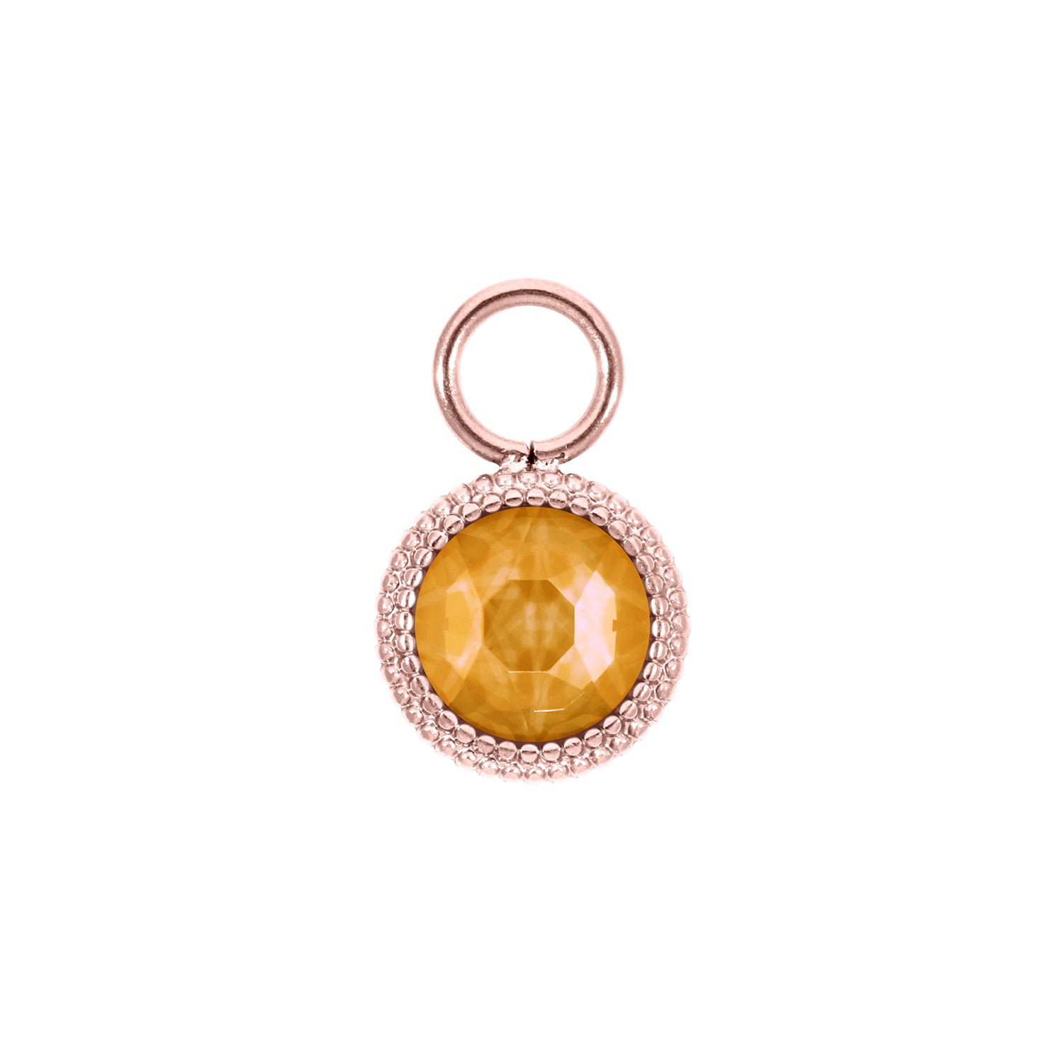 Fabero Flat Charm 0.4" - Rose Gold Crystal Mango Ignite