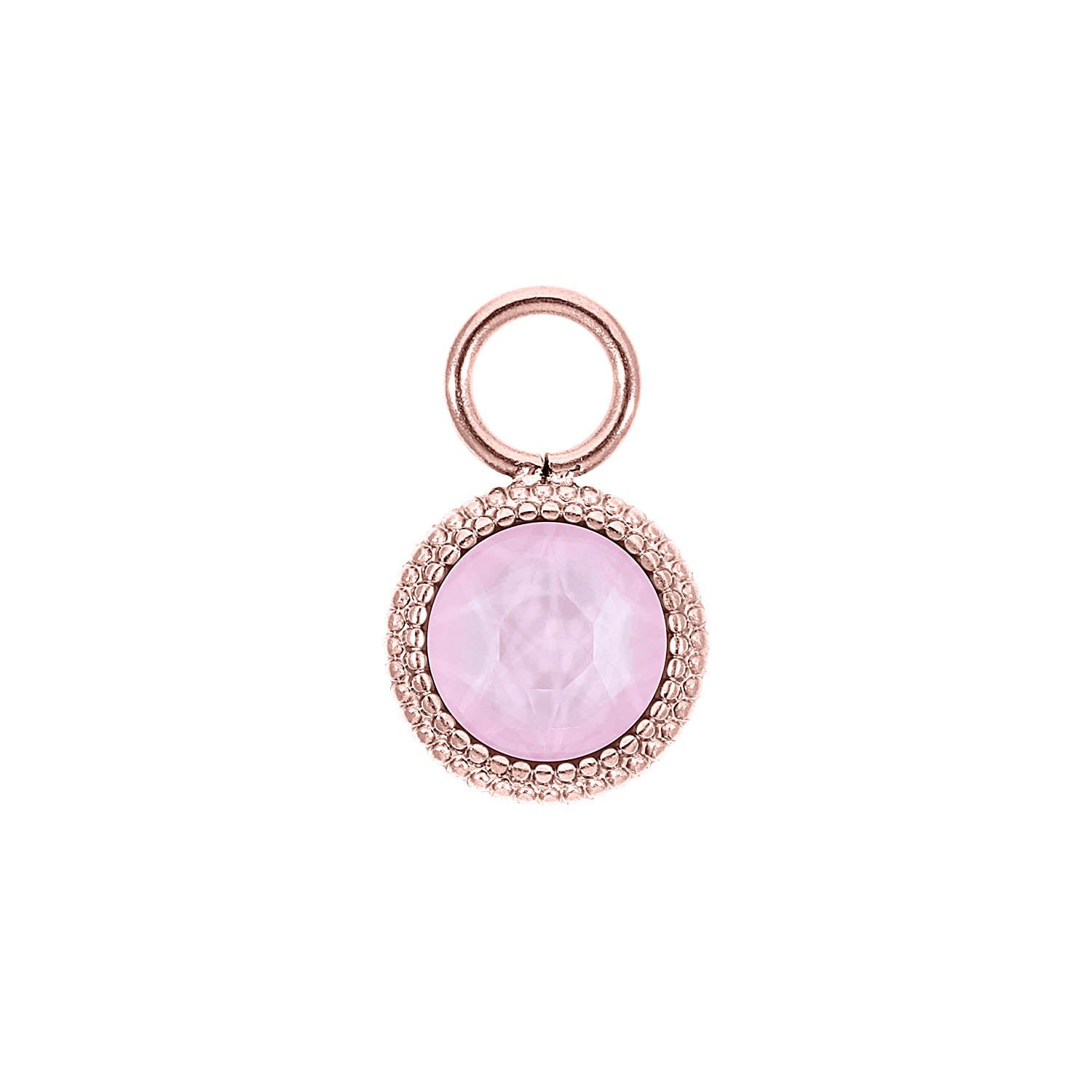 Fabero Flat Charm 0.4" - Rose Gold crystal soft rose ignite