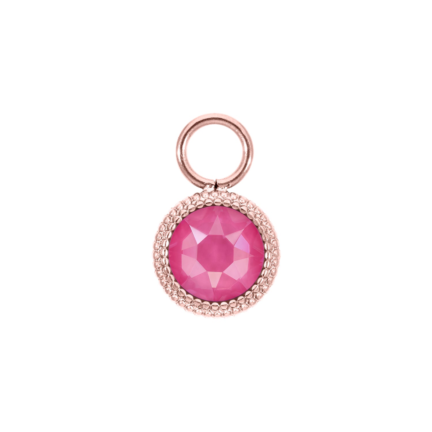 Fabero Flat Charm 0.4" - Rose Gold Crystal Dahlia Ignite