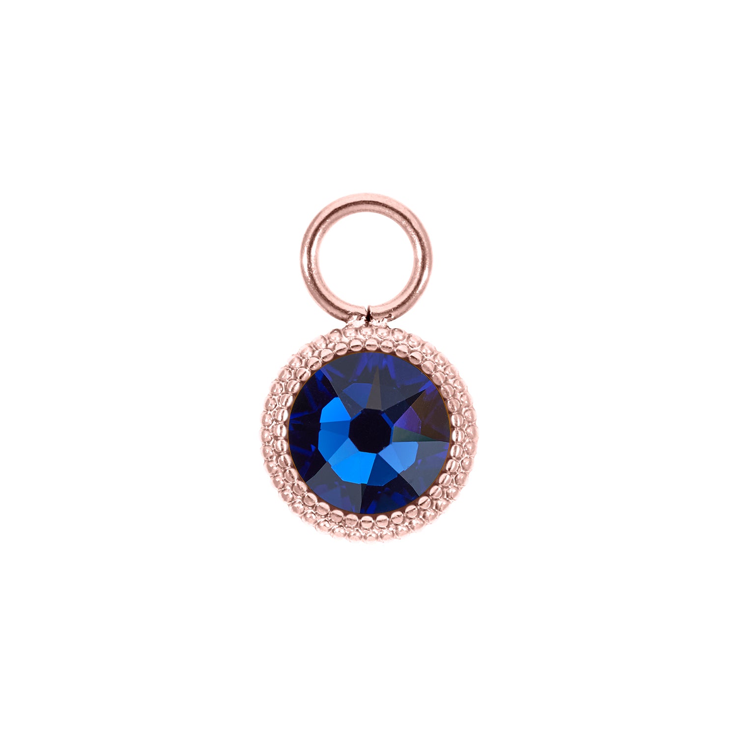 Fabero Flat Charm 0.4" - Rose Gold ReCreated Dark Sapphire