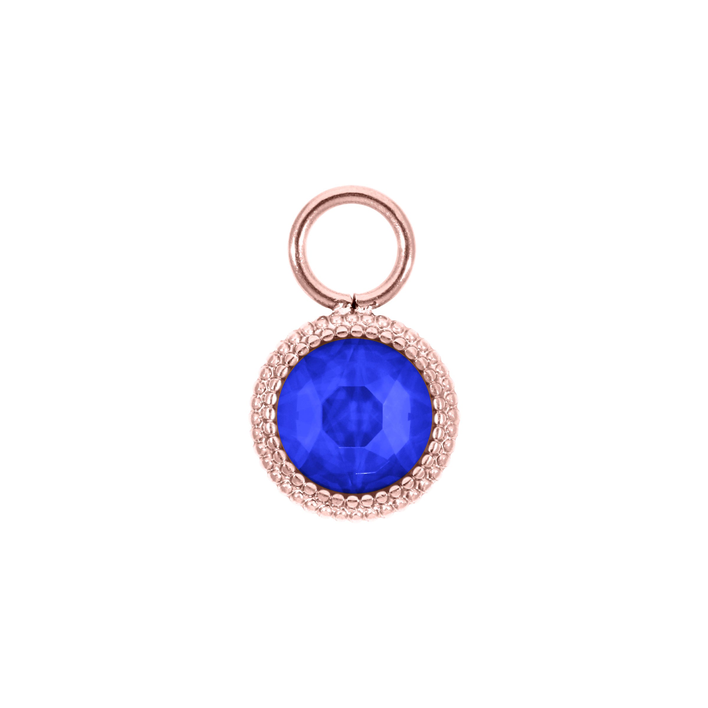Fabero Flat Charm 0.4" - Rose Gold ReCreated Dark Sapphire