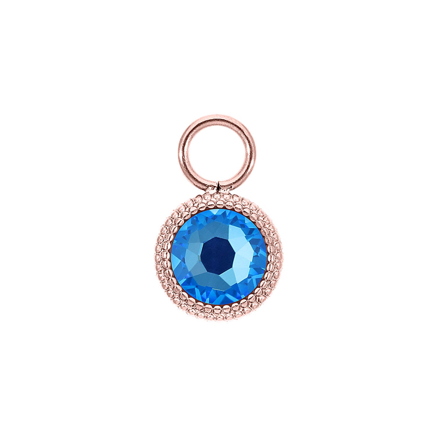 Fabero Flat Charm 0.4" - Rose Gold royal blue delite