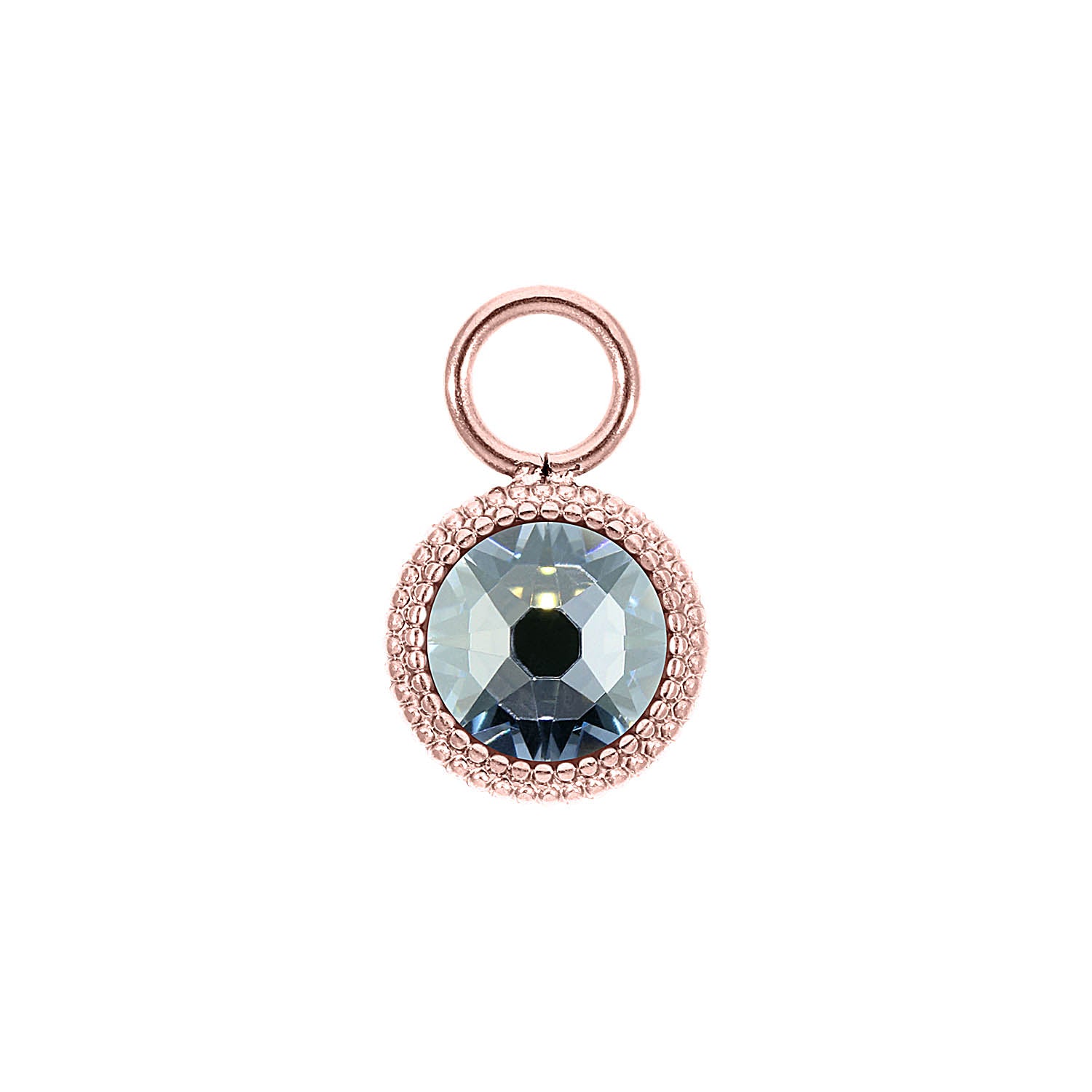 Fabero Flat Charm 0.4" - Rose Gold blue shade