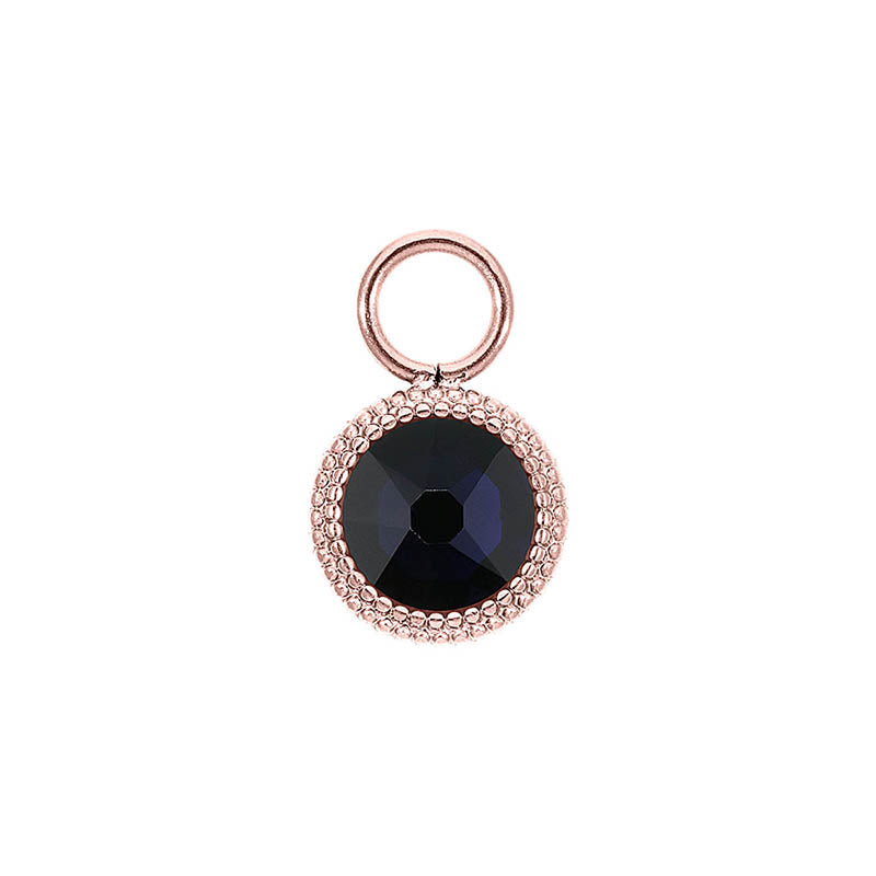 Fabero Flat Charm 0.4" - Rose Gold Dark Indigo