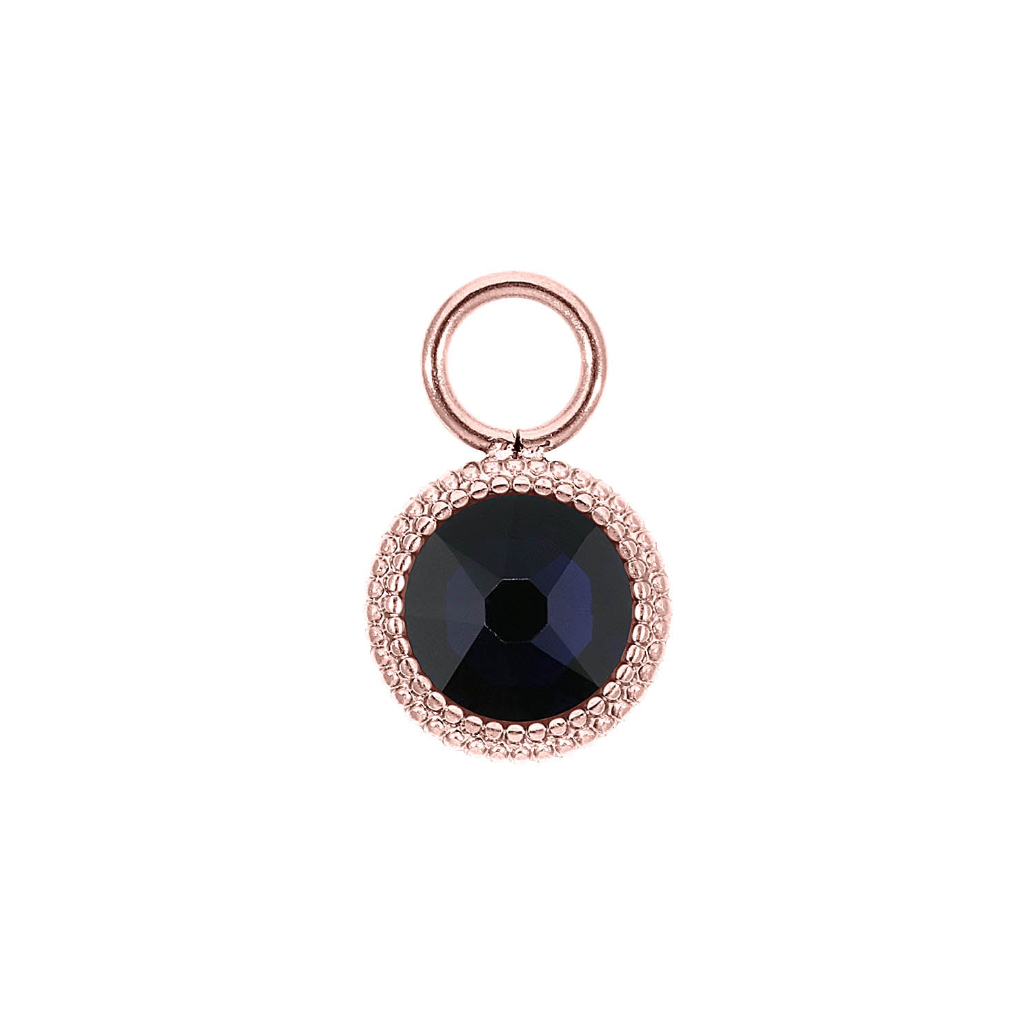 Fabero Flat Charm 0.4" - Rose Gold Dark Indigo