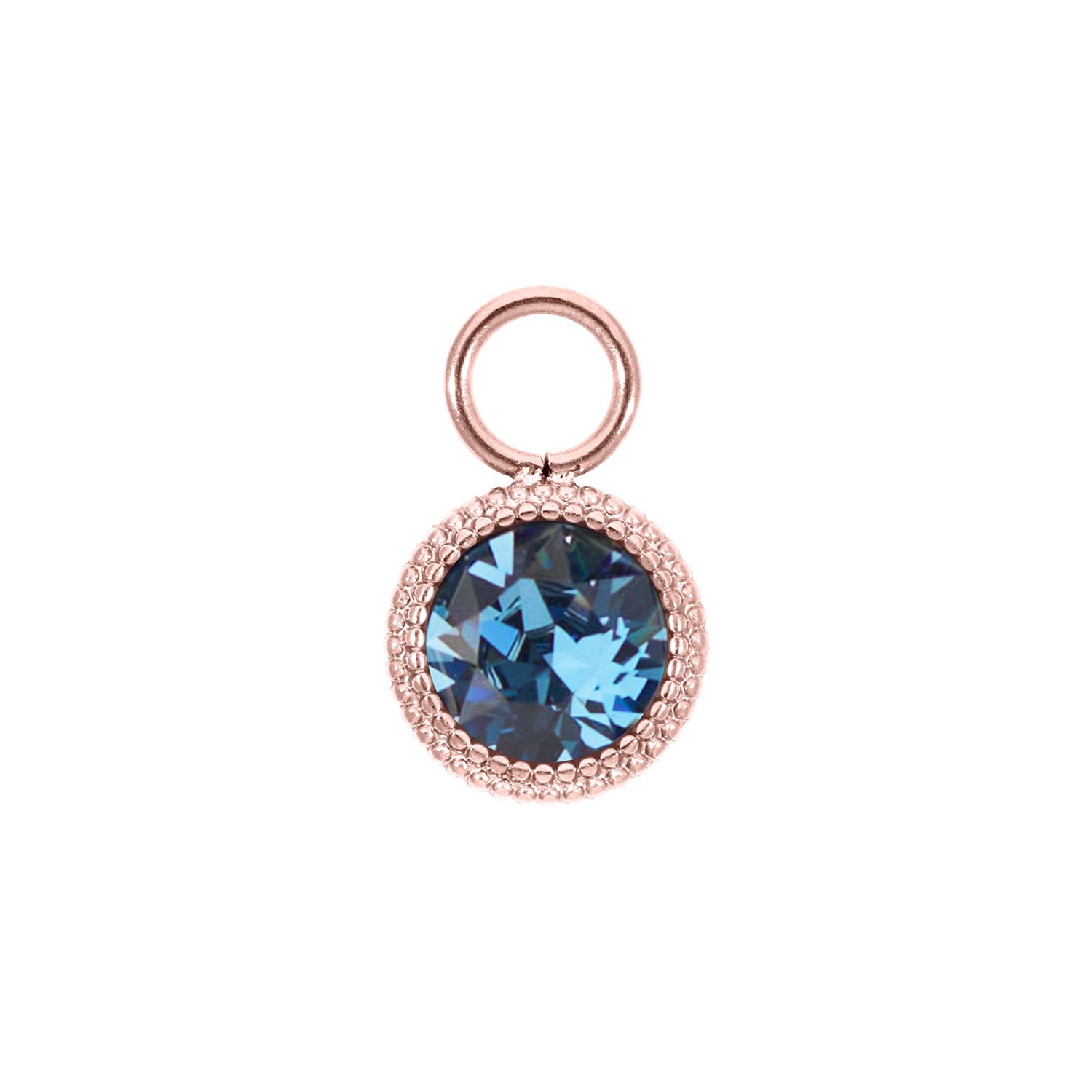 Fabero Flat Charm 0.4" - Rose Gold Denim Blue