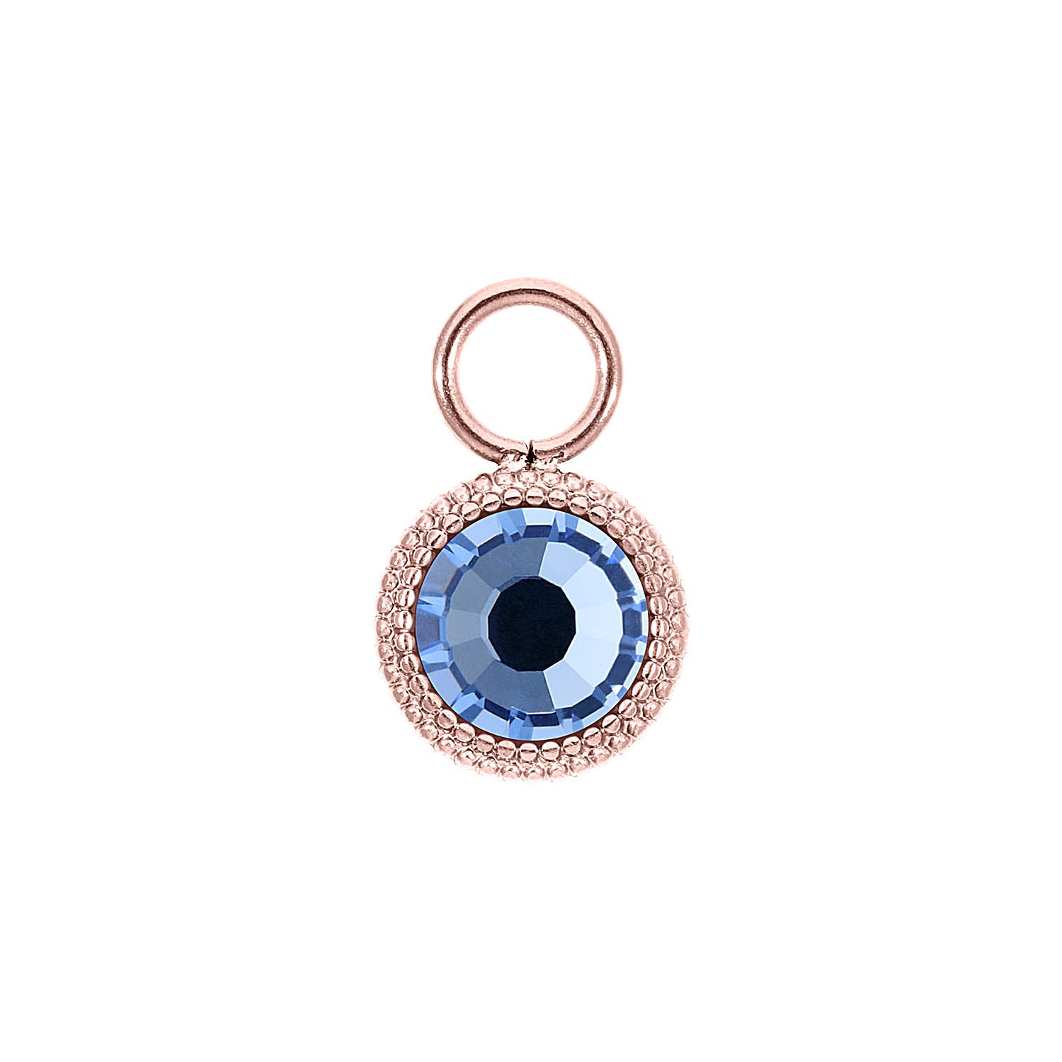 Fabero Flat Charm 0.4" - Rose Gold light sapphire