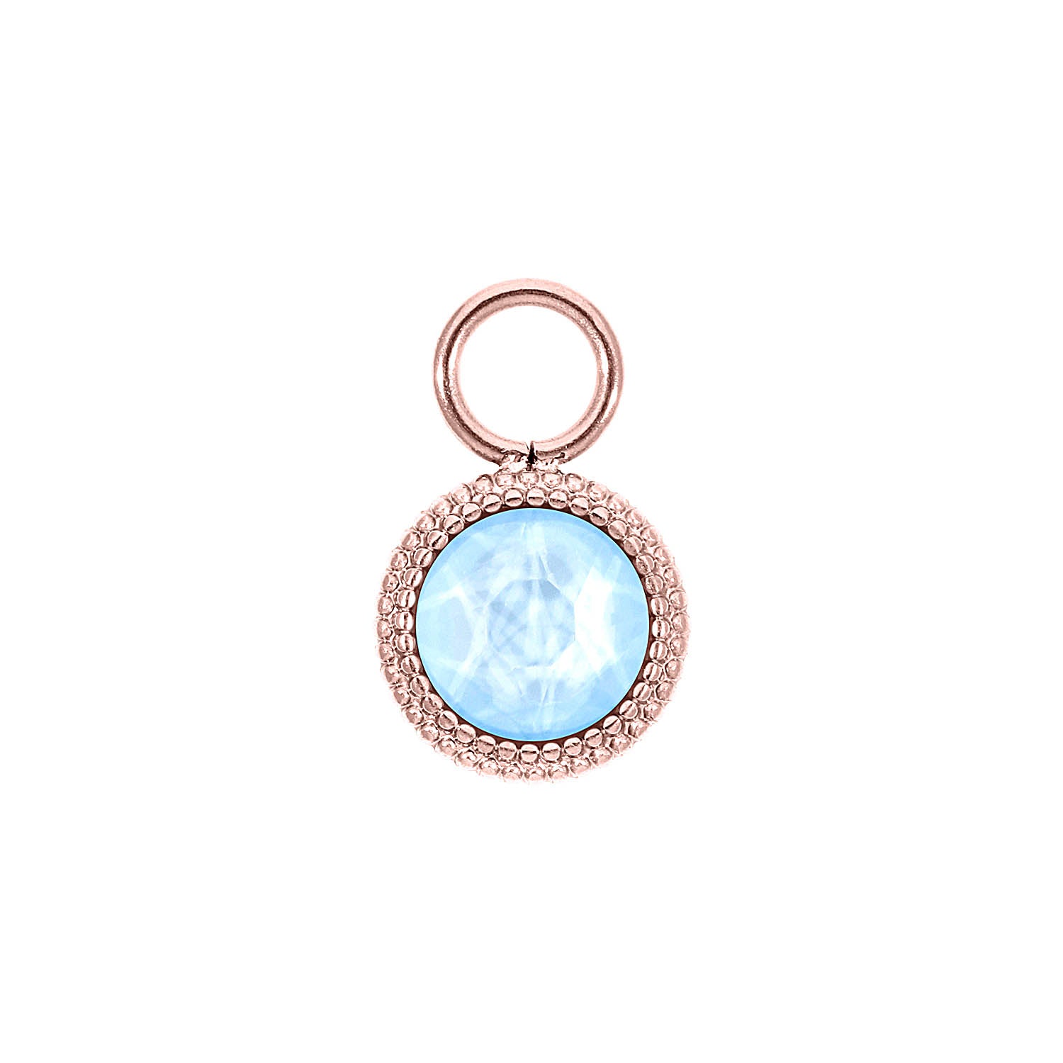 Fabero Flat Charm 0.4" - Rose Gold crystal sky ignite