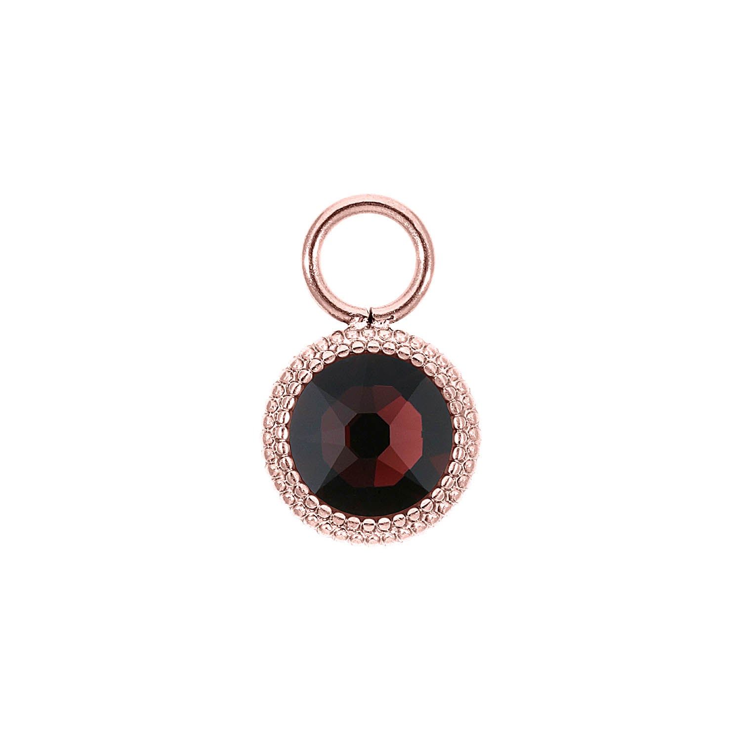 Fabero Flat Charm 0.4" - Rose Gold Burgundy