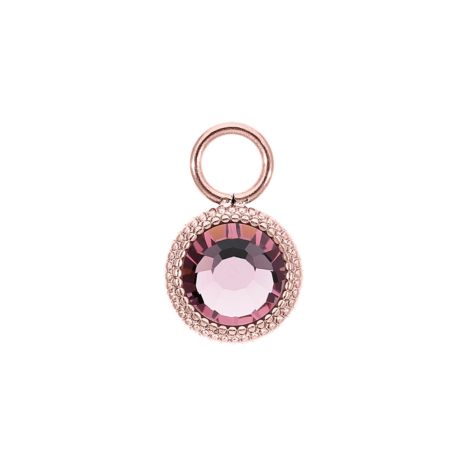 Fabero Flat Charm 0.4" - Rose Gold light amethyst