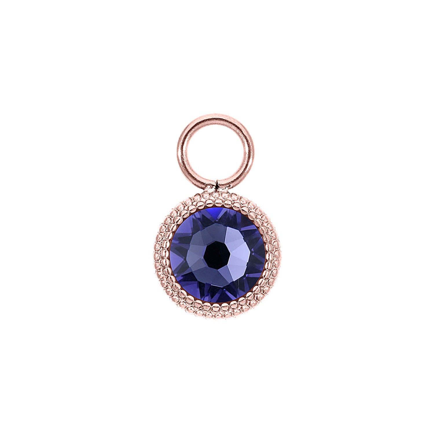 Fabero Flat Charm 0.4" - Rose Gold tanzanite