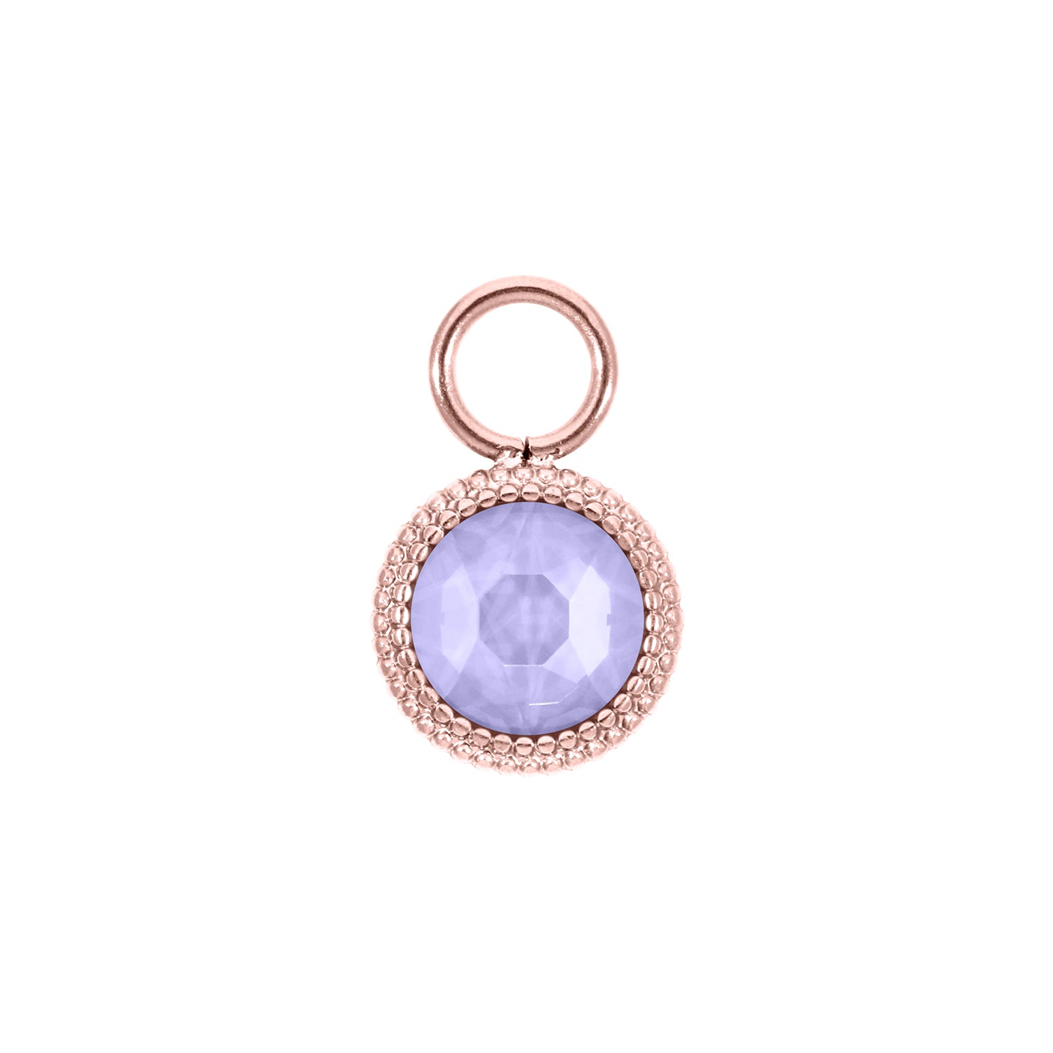 Fabero Flat Charm 0.4" - Rose Gold Crystal Purple Ignite